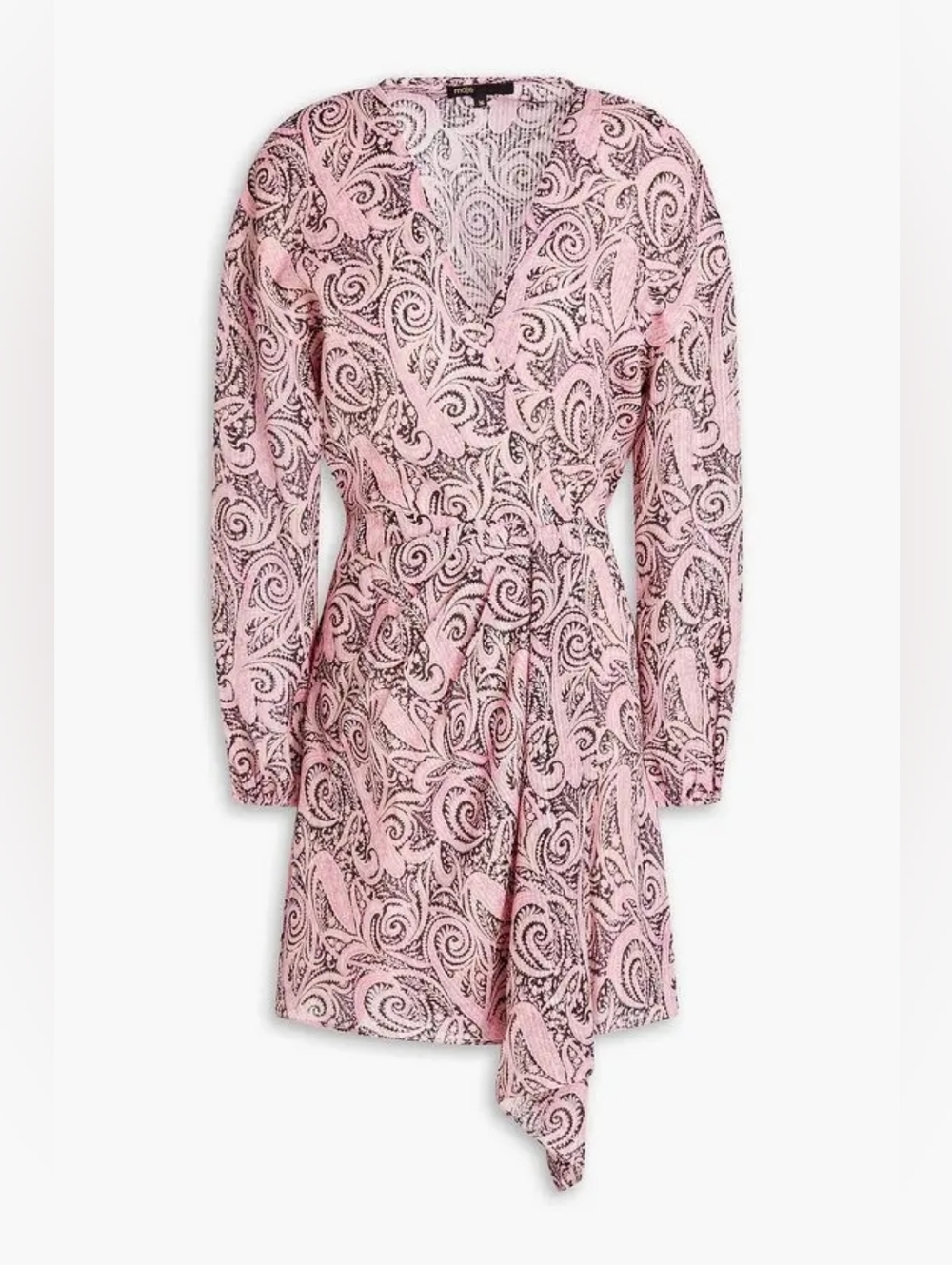 Maje Rapollo Paisley Jacquard Voile Mini Dress
